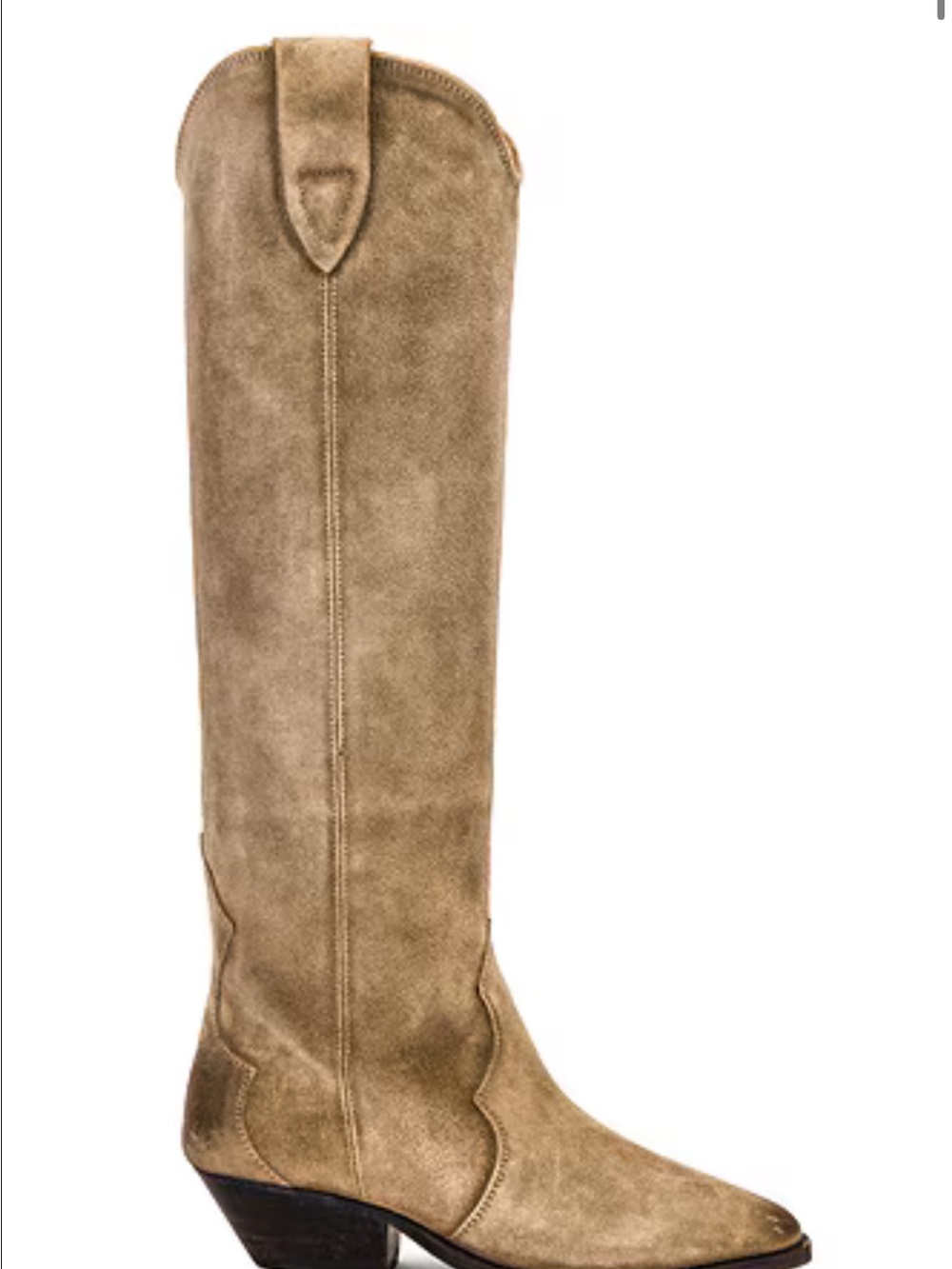 Isabel Marant Taupe Suede Denvee tall western boots  EU 40 NWOT